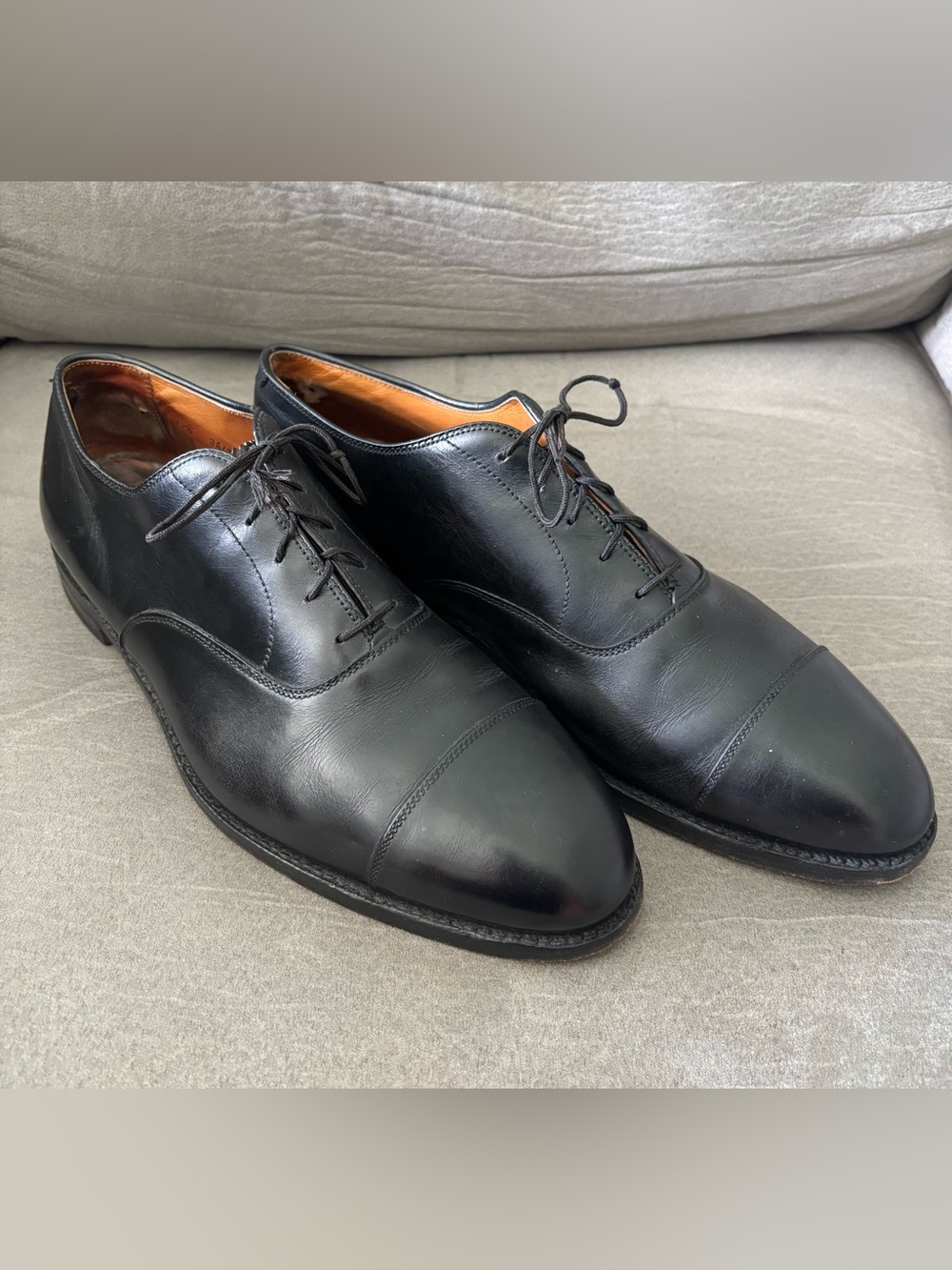 Alden 907 Straight Tip Bal Oxford Black Mens 11.5 A/C Leather Dress Shoes